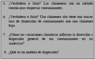 Transporte y dispersión de contaminantes en el aire ambienta